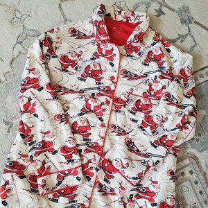 Nick & Nora women's cotton flannel Santa pajama set, Medium